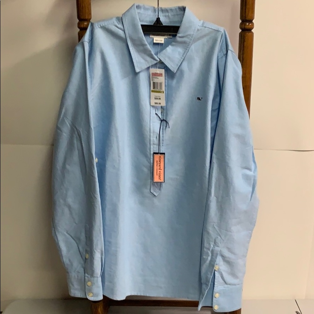 Vineyard Vines blue Oxford Popover Shirt Sz 14